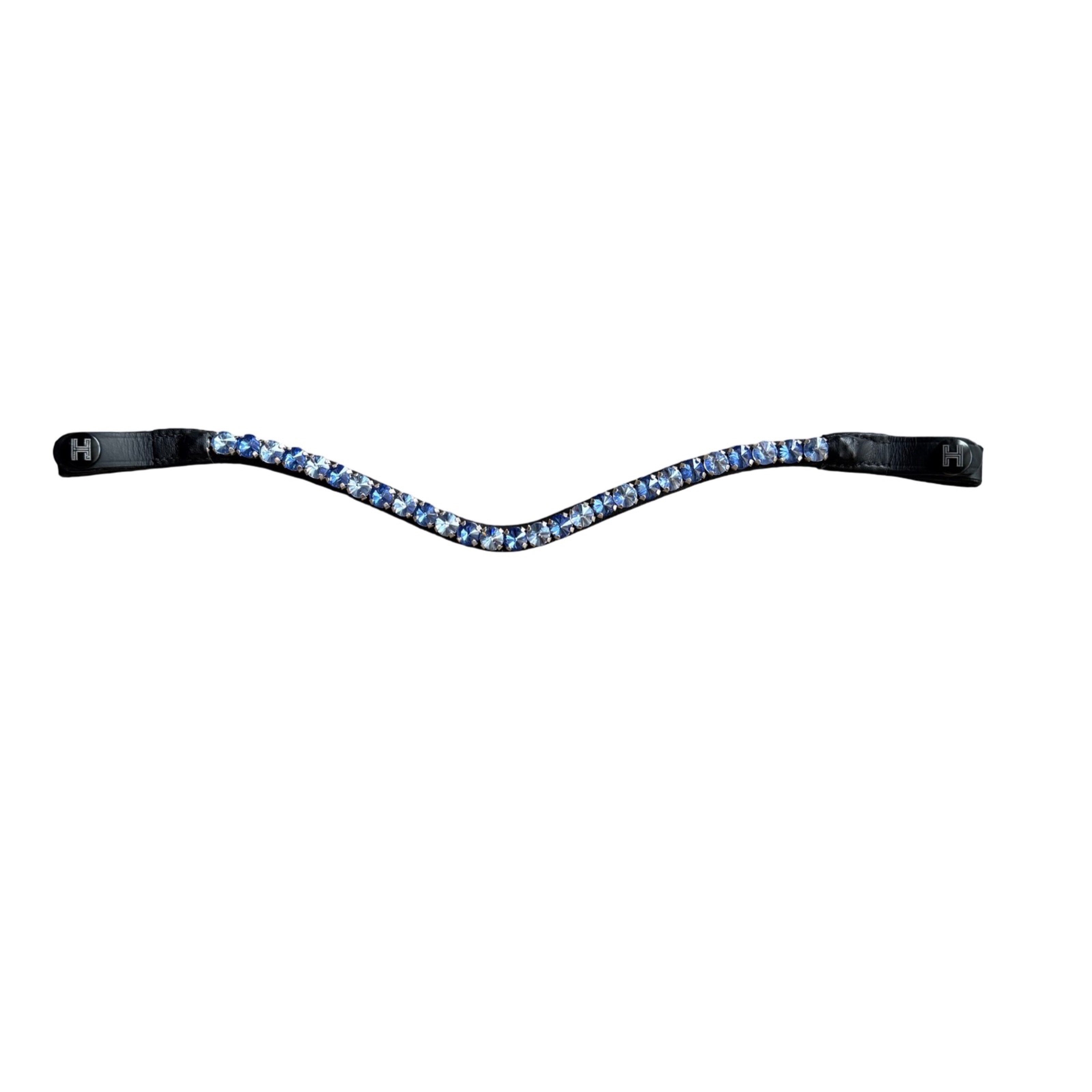 Frontal Eagle Crystal Blue - Cuir Noir | HIT PONY
