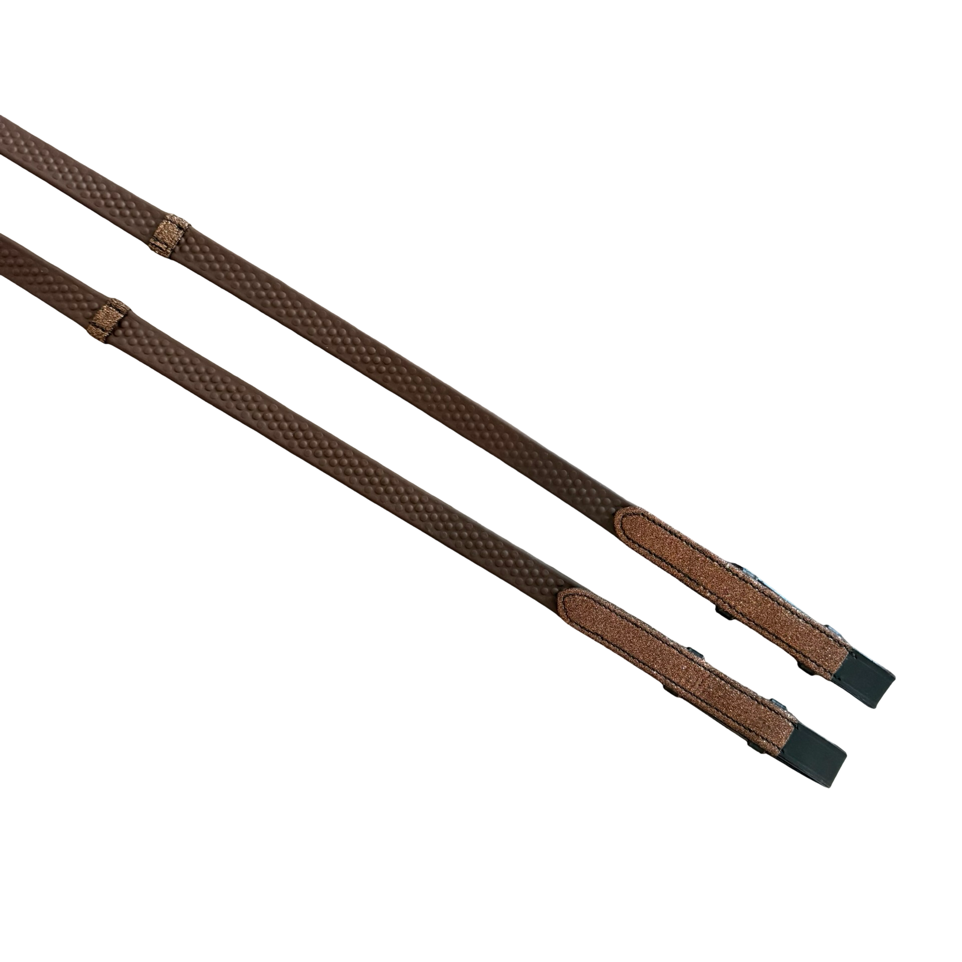 Rênes Classic Fix Brown Glitter avec Arrêtoirs | HIT PONY