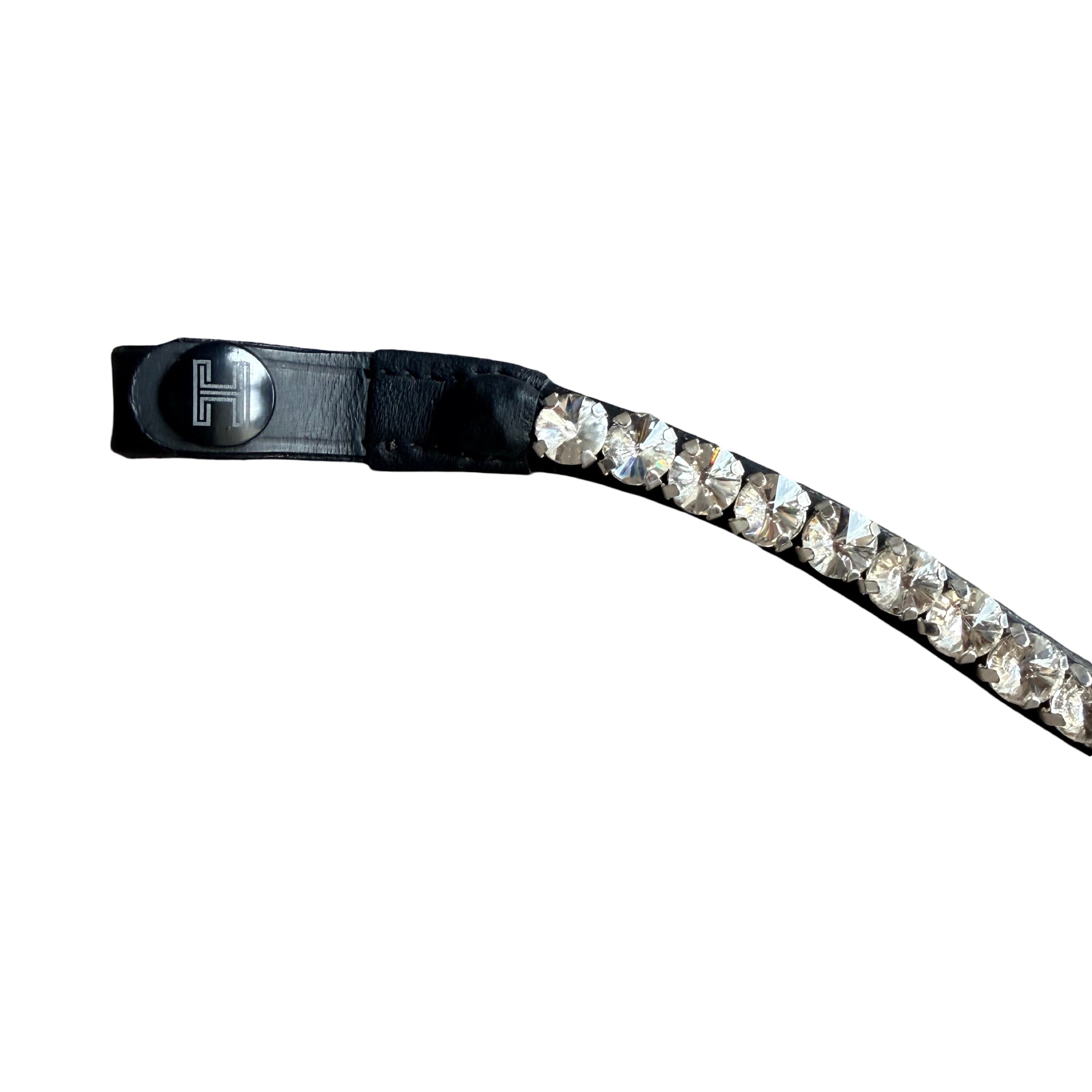 Frontal Eagle Crystal White - Cuir Noir | HIT PONY