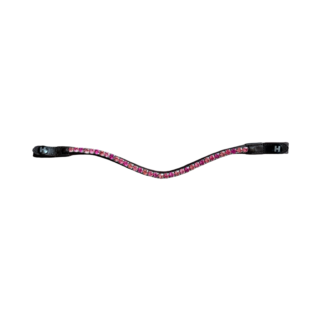 Frontal Eagle Crystal Peach & Pink - Cuir Marron | HIT PONY