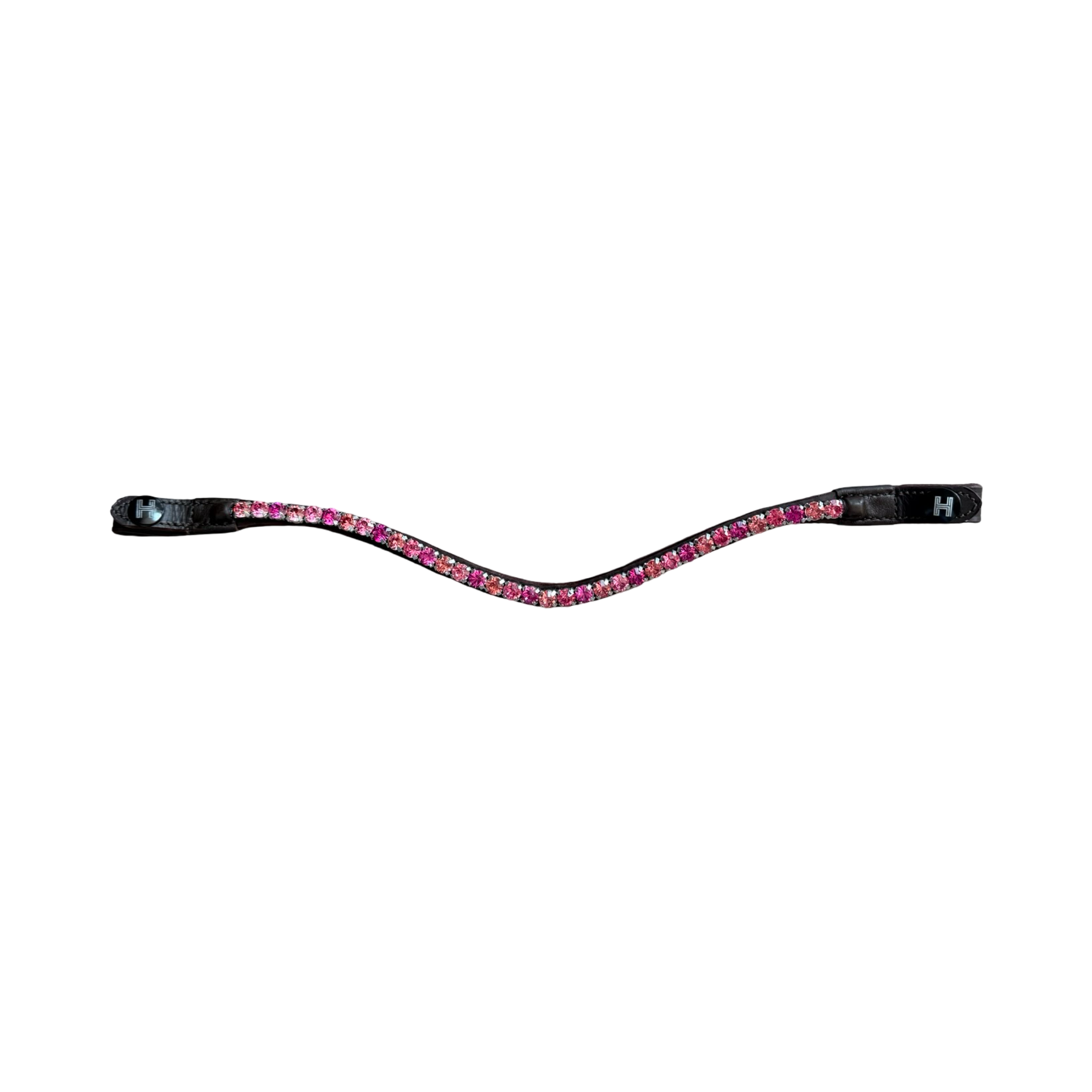 Frontal Eagle Crystal Peach & Pink - Cuir Marron | HIT PONY