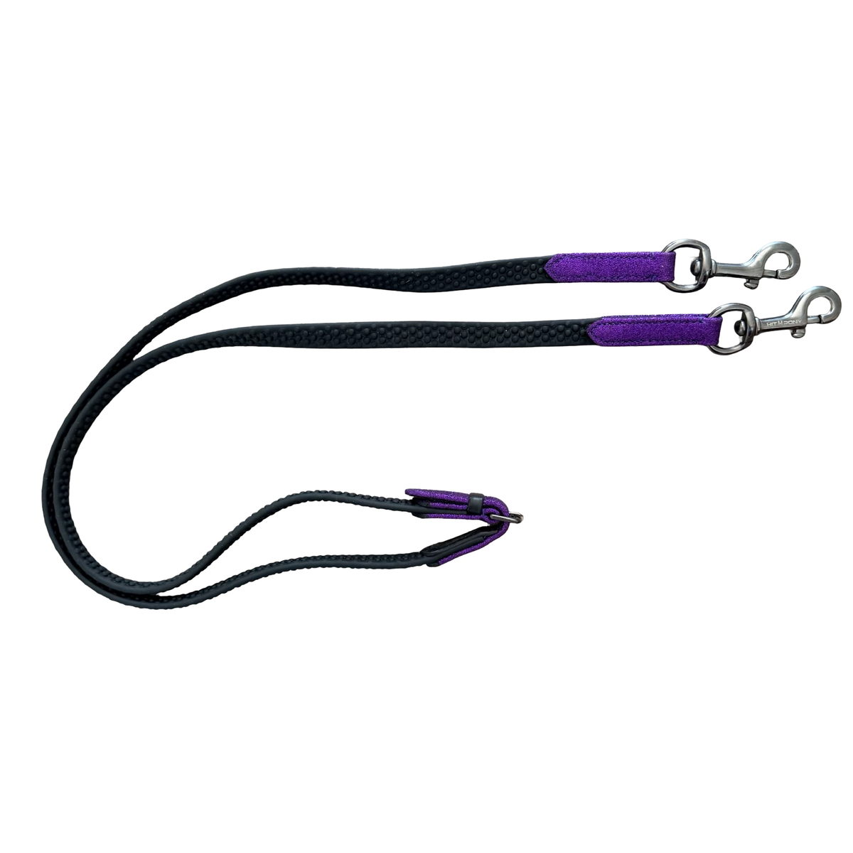 Rênes Shetland Hook Violet Glitter – Grip Biothane Black | HIT PONY
