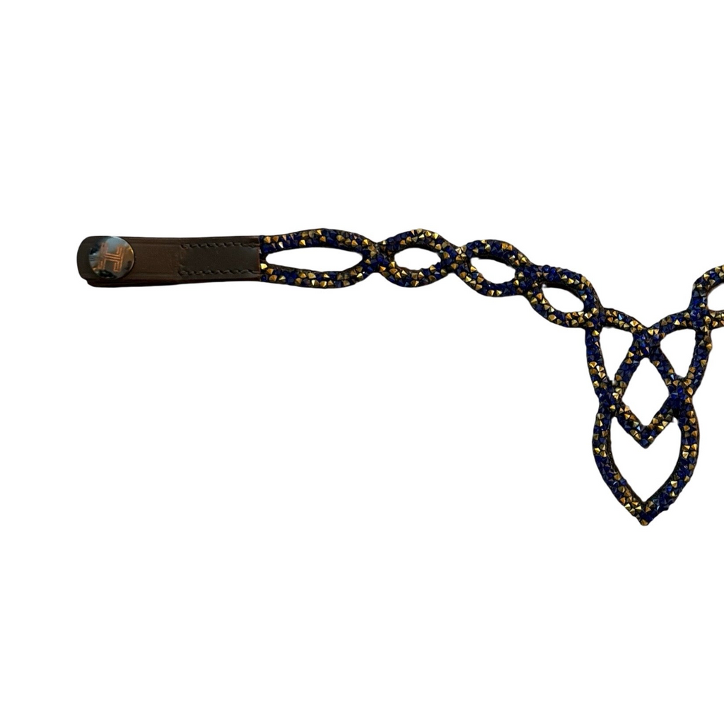 Frontal Shiloh Sapphire and Gold – Cuir Marron & Cristaux | HIT PONY
