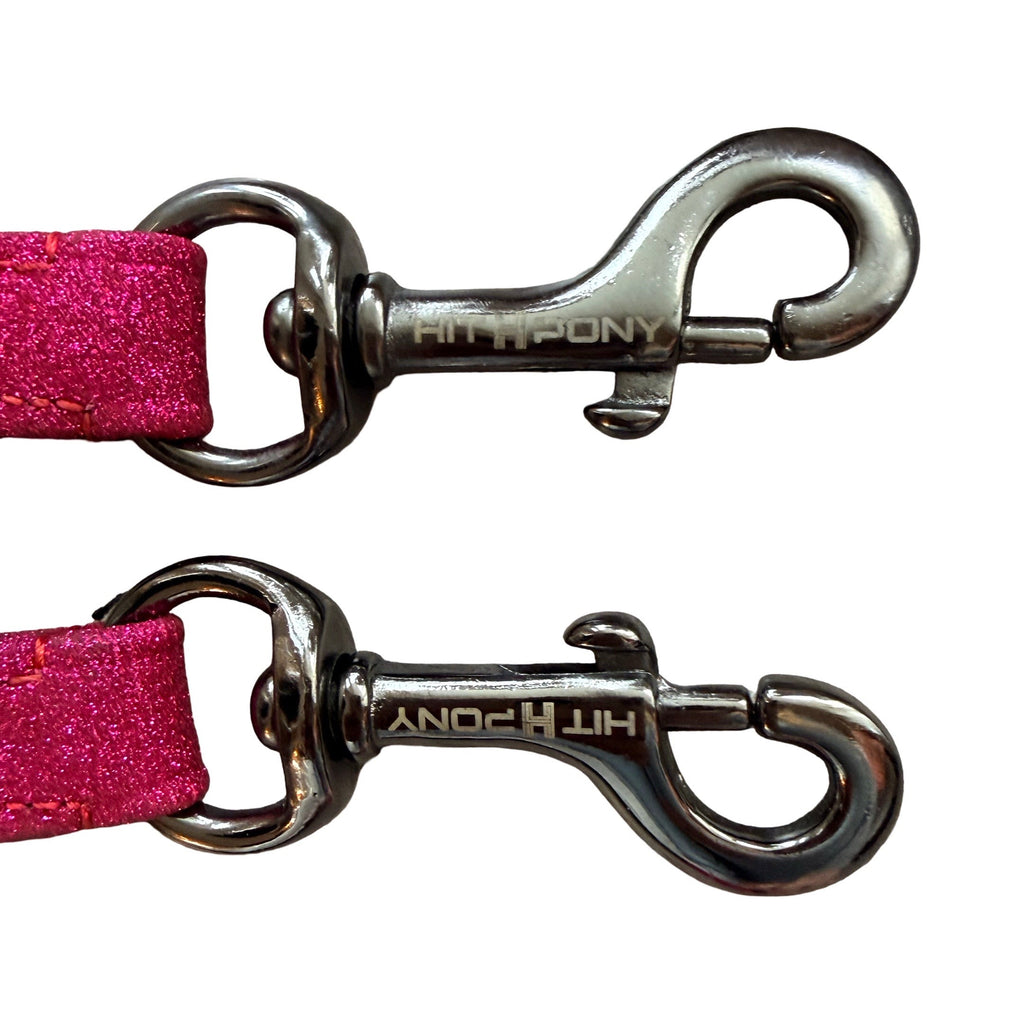 Hot Pink Glitter Hook Reins – Glitter Biothane | HIT PONY